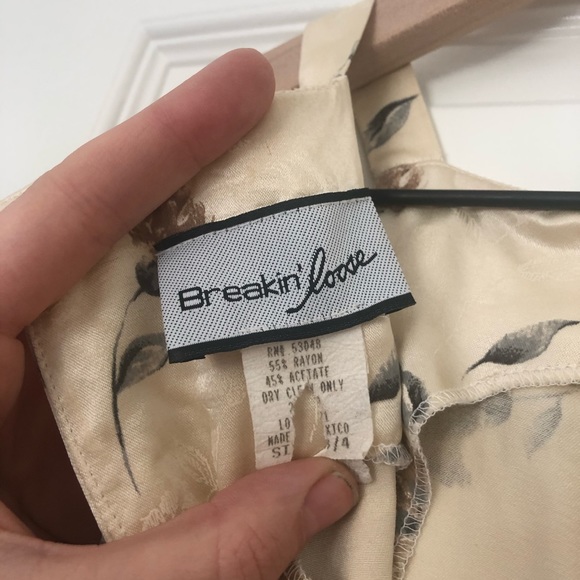 Vintage 90s/y2k Satin Floral Dress - Picture 4 of 5